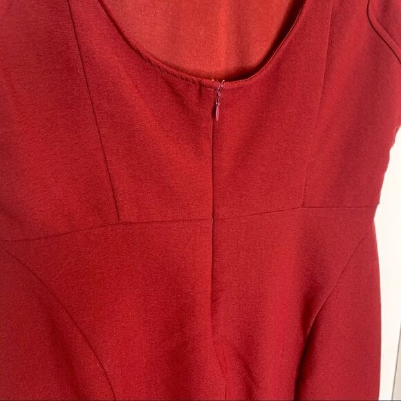 Kardashian Kollection Neck Pleating Dress Size XL Wine Colored - Picture 5 of 9